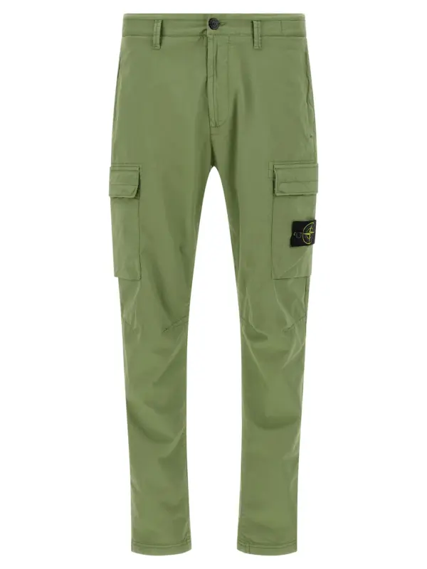 Logo badge cargo pants STONE ISLAND Green
