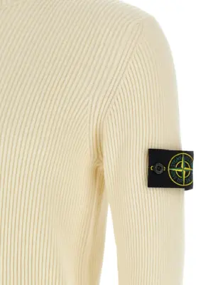 Wool sweater 100% virgin wool STONE ISLAND White