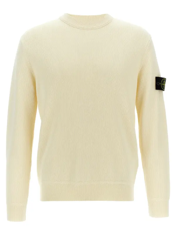 Ribbed wool sweater STONE ISLAND White