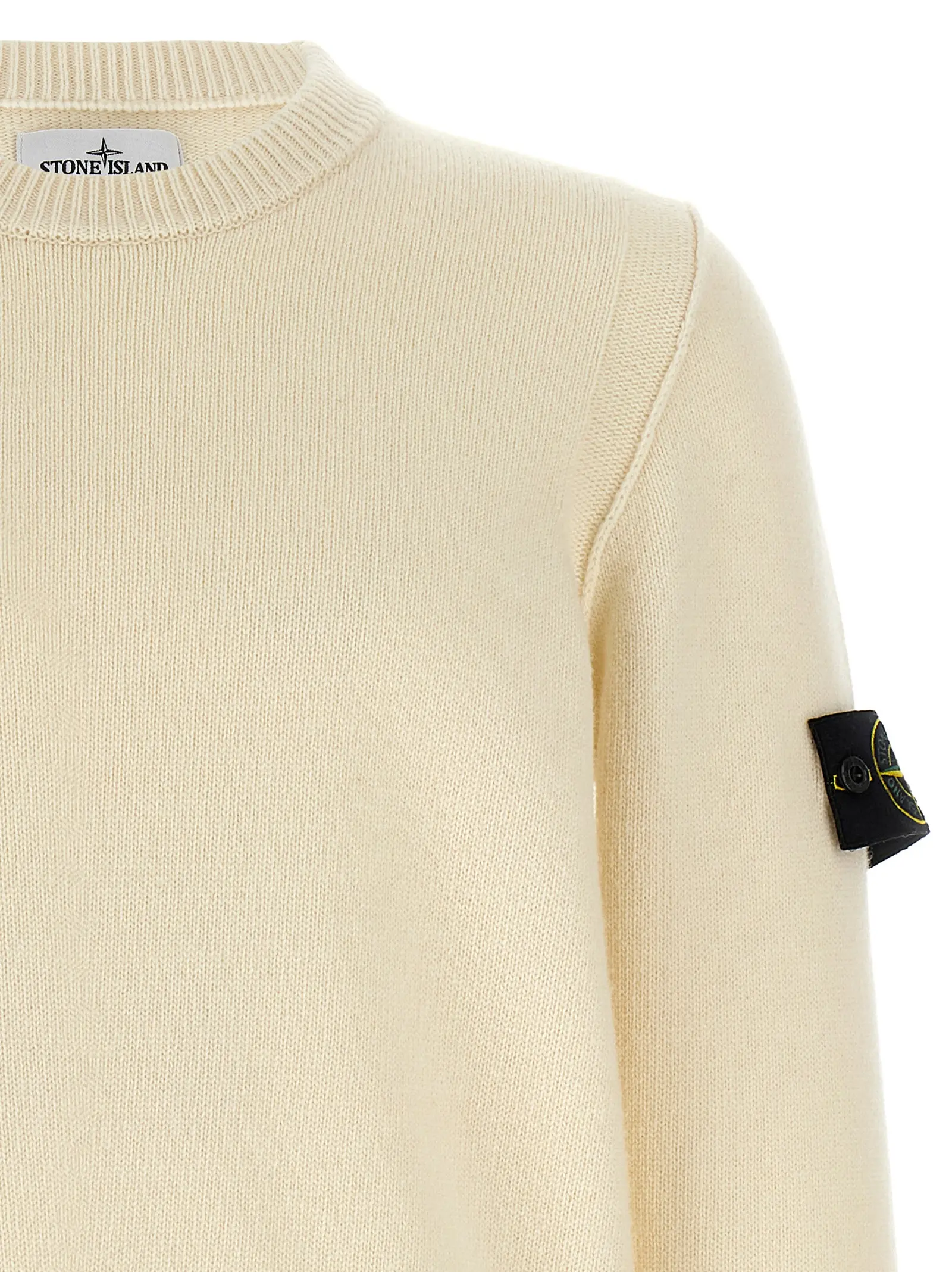 Светр Stone Island Logo badge Білий 3 Logo badge sweater Man STONE ISLAND White