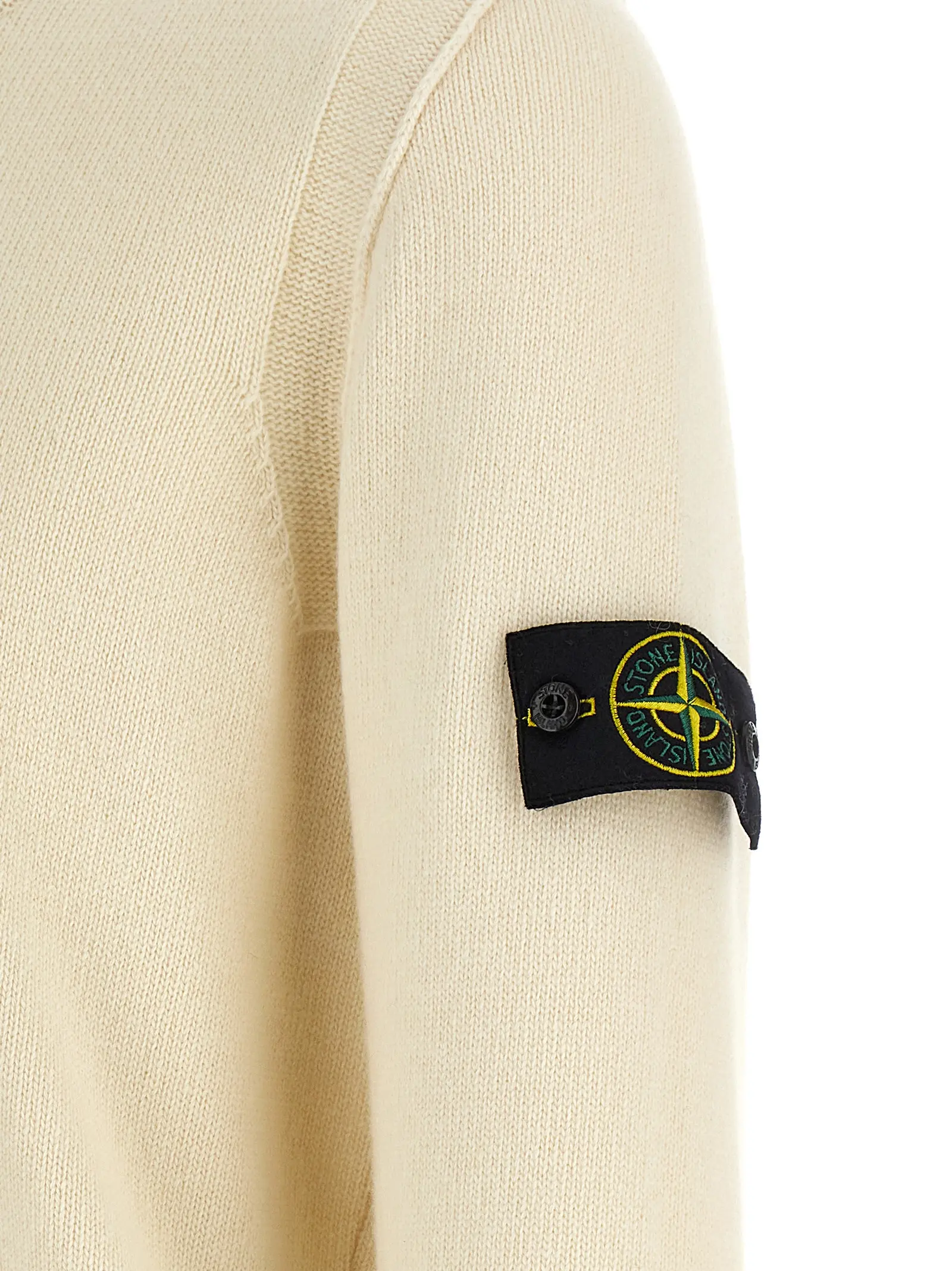 Светр Stone Island Logo badge Білий 4 Logo badge sweater 80% wool