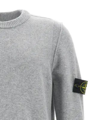 Logo badge sweater Man STONE ISLAND Gray
