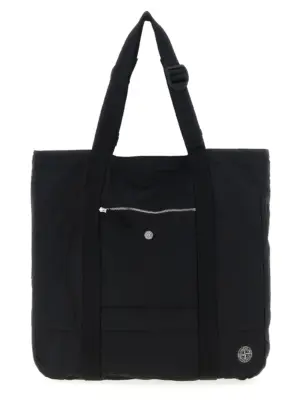 Logo patch shopping bag STONE ISLAND Black
