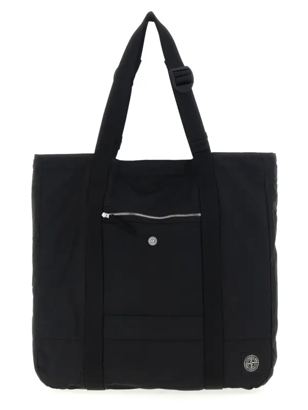 Logo patch shopping bag STONE ISLAND Black