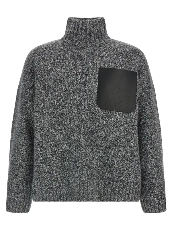 'Leather Patch Pocket' sweater J.W.ANDERSON Gray
