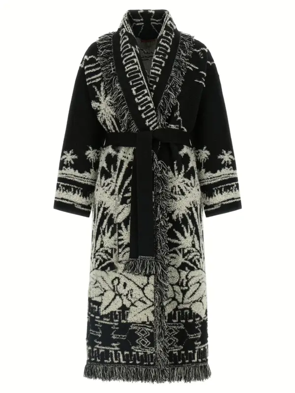 'Palm Grove Tales' coat ALANUI White/Black