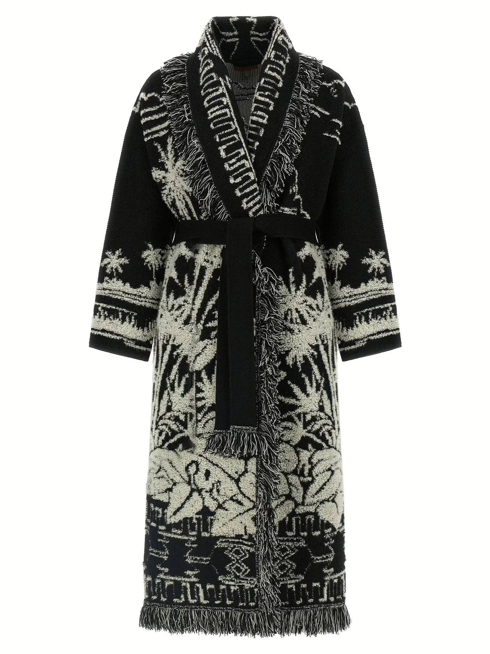 Пальто Palm Grove Tales Alanui Чорно-біле 1 'Palm Grove Tales' coat ALANUI White/Black