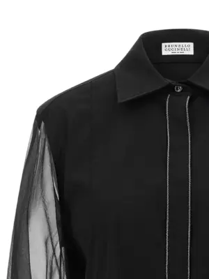 'Shiny Trims' shirt Woman BRUNELLO CUCINELLI Black