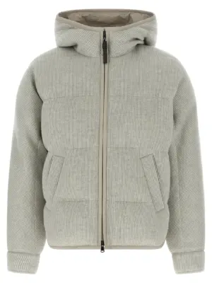Lame wool down jacket BRUNELLO CUCINELLI Silver