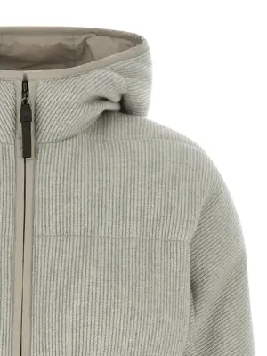 Lame wool down jacket Woman BRUNELLO CUCINELLI Silver