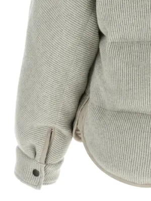 Lame wool down jacket 76% ws 18% vi 6% pm BRUNELLO CUCINELLI Silver