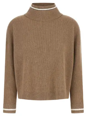 Double layer sweater BRUNELLO CUCINELLI Brown
