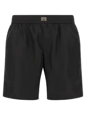 Logo plaque swimsuit DOLCE & GABBANA Black