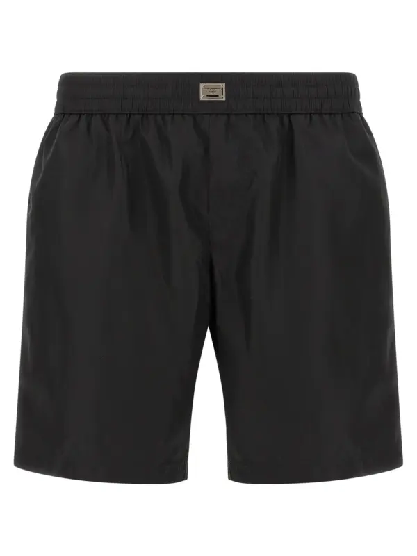 Logo plaque swimsuit DOLCE & GABBANA Black