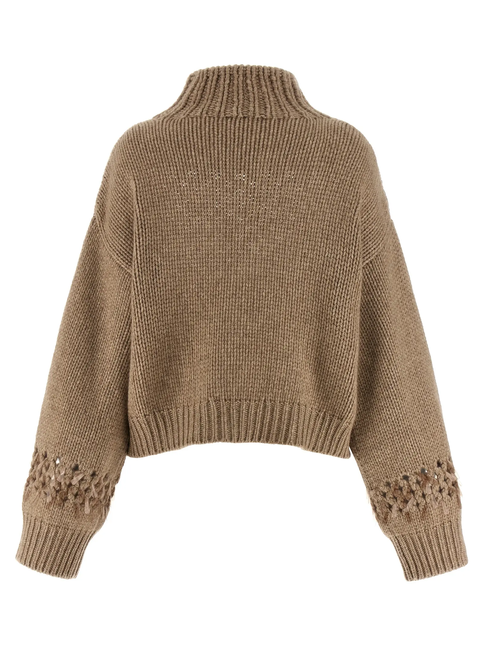 Светр Drop sequin Brunello Cucinelli Бежевий 2 Drop sequin sweater M52367304C077 BRUNELLO CUCINELLI Beige
