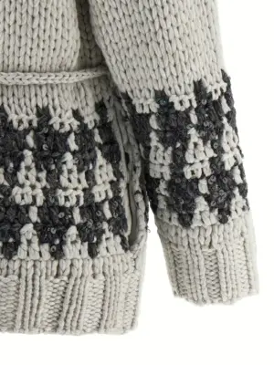 'OPERA Prince of Wales' cardigan 100% cashmere BRUNELLO CUCINELLI Multicolor