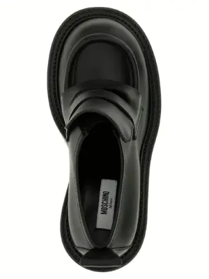 'Olivia' loafers 100% leather MOSCHINO Black