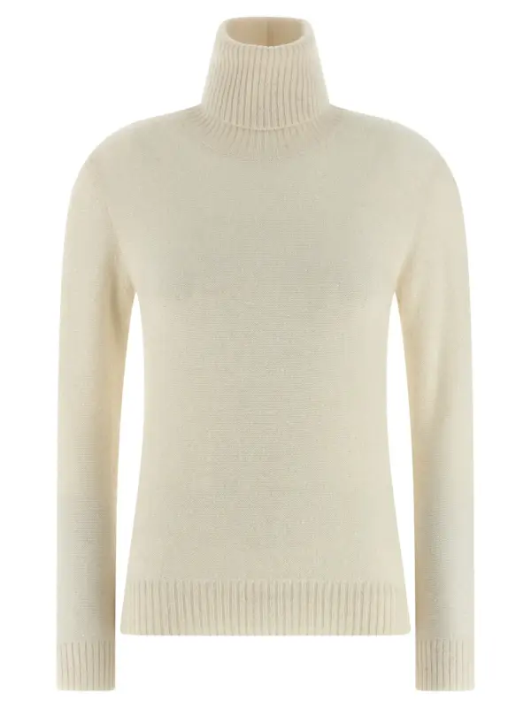 Sequin turtleneck sweater FABIANA FILIPPI White