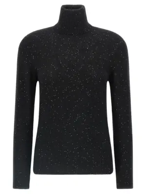 Sequin turtleneck sweater FABIANA FILIPPI Black