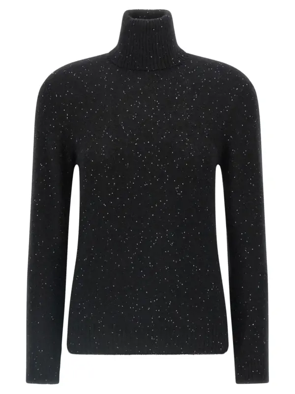 Sequin turtleneck sweater FABIANA FILIPPI Black