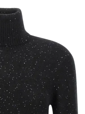 Sequin turtleneck sweater Woman FABIANA FILIPPI Black