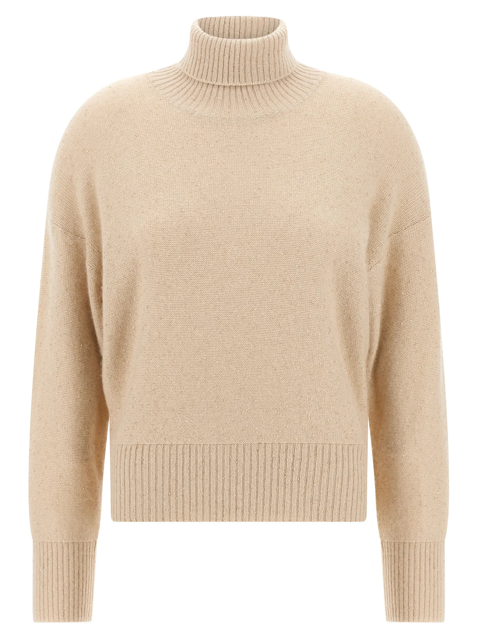 Светр водолазка Sequin Fabiana Filippi Бежевий 1 Sequin turtleneck sweater FABIANA FILIPPI Beige