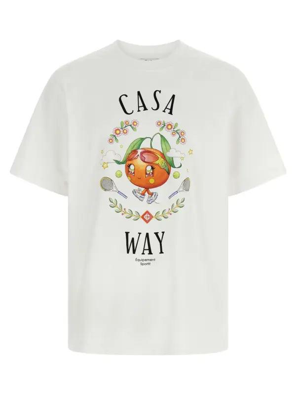 'Casa Way Orange Mascot' T-shirt CASABLANCA White