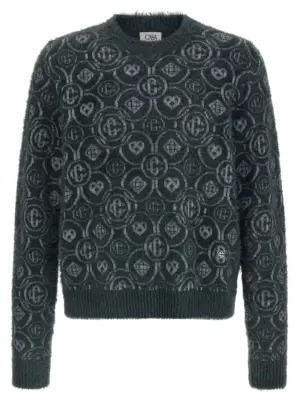 'Fluffy Monogram' sweater CASABLANCA Gray