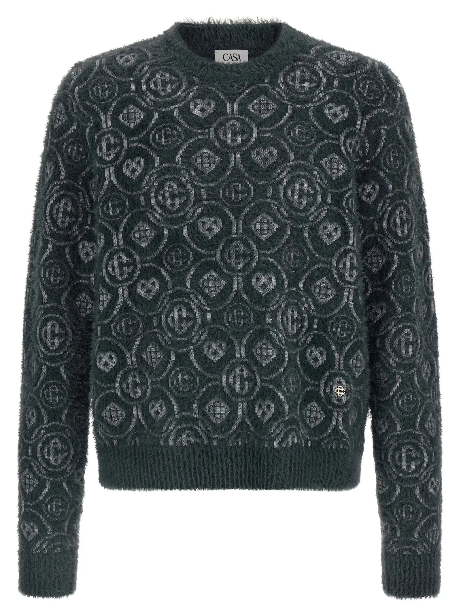 Светр Casablanca Fluffy Monogram Сірий 1 'Fluffy Monogram' sweater CASABLANCA Gray