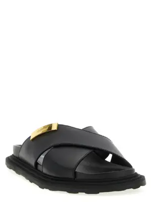 Leather sandals MB28063G0NGA0000 MOSCHINO Black