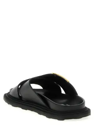 Leather sandals Man MOSCHINO Black