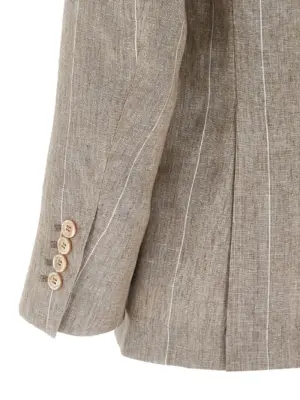 Striped blazer 100% linen BRUNELLO CUCINELLI Multicolor