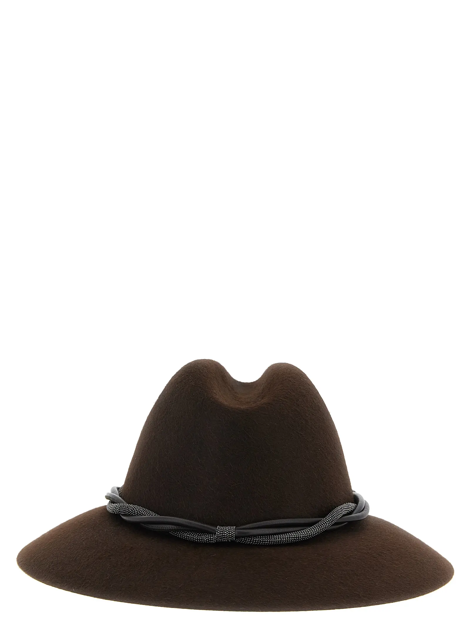 Капелюх Brunello Cucinelli Fedora Monile's Коричневий 3 'Fedora' Monile's hat Woman BRUNELLO CUCINELLI Brown