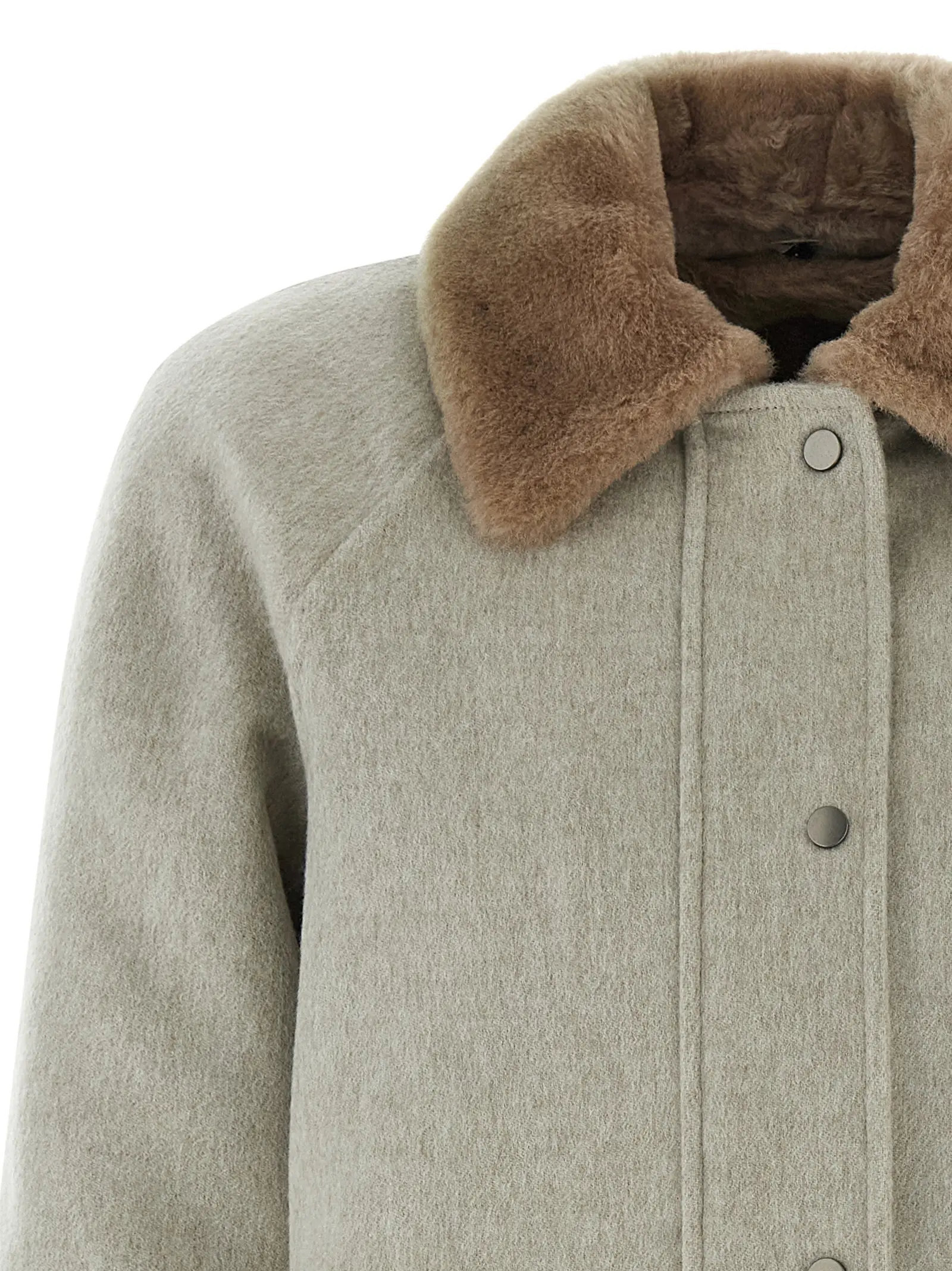 Куртка з овчини Sheepskin insert Brunello Cucinelli Бежева 4 Sheepskin insert jacket 100% cashmere BRUNELLO CUCINELLI Beige