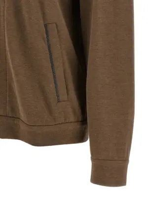 Monile hoodie 67% cotton 31% silk 2% polyamide BRUNELLO CUCINELLI Brown