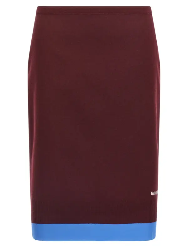 Double layer skirt MIU MIU Bordeaux