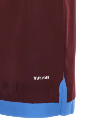 Double layer skirt 100% virgin wool MIU MIU Bordeaux
