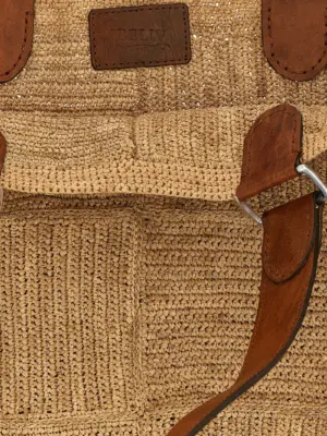 'Miray' shopping bag 100% raffia IBELIV Beige