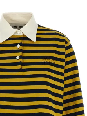Striped polo shirt Woman MIU MIU Multicolor