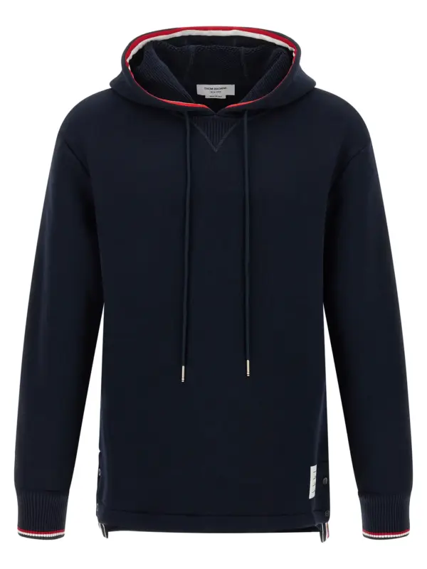 RWB tape hoodie THOM BROWNE Blue