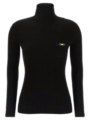 Ribbed turtleneck sweater ELISABETTA FRANCHI Black