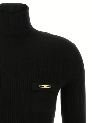 Ribbed turtleneck sweater Woman ELISABETTA FRANCHI Black