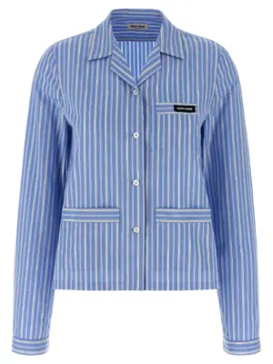 Striped shirt MIU MIU Light Blue