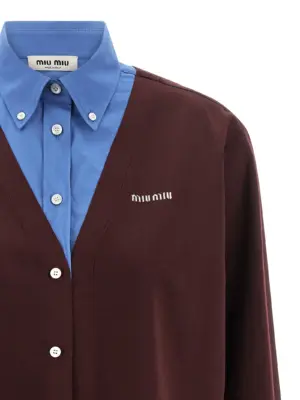 Poplin and cashmere shirt Woman MIU MIU Multicolor