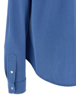 Piqué cotton shirt 100% cotton MIU MIU Light Blue