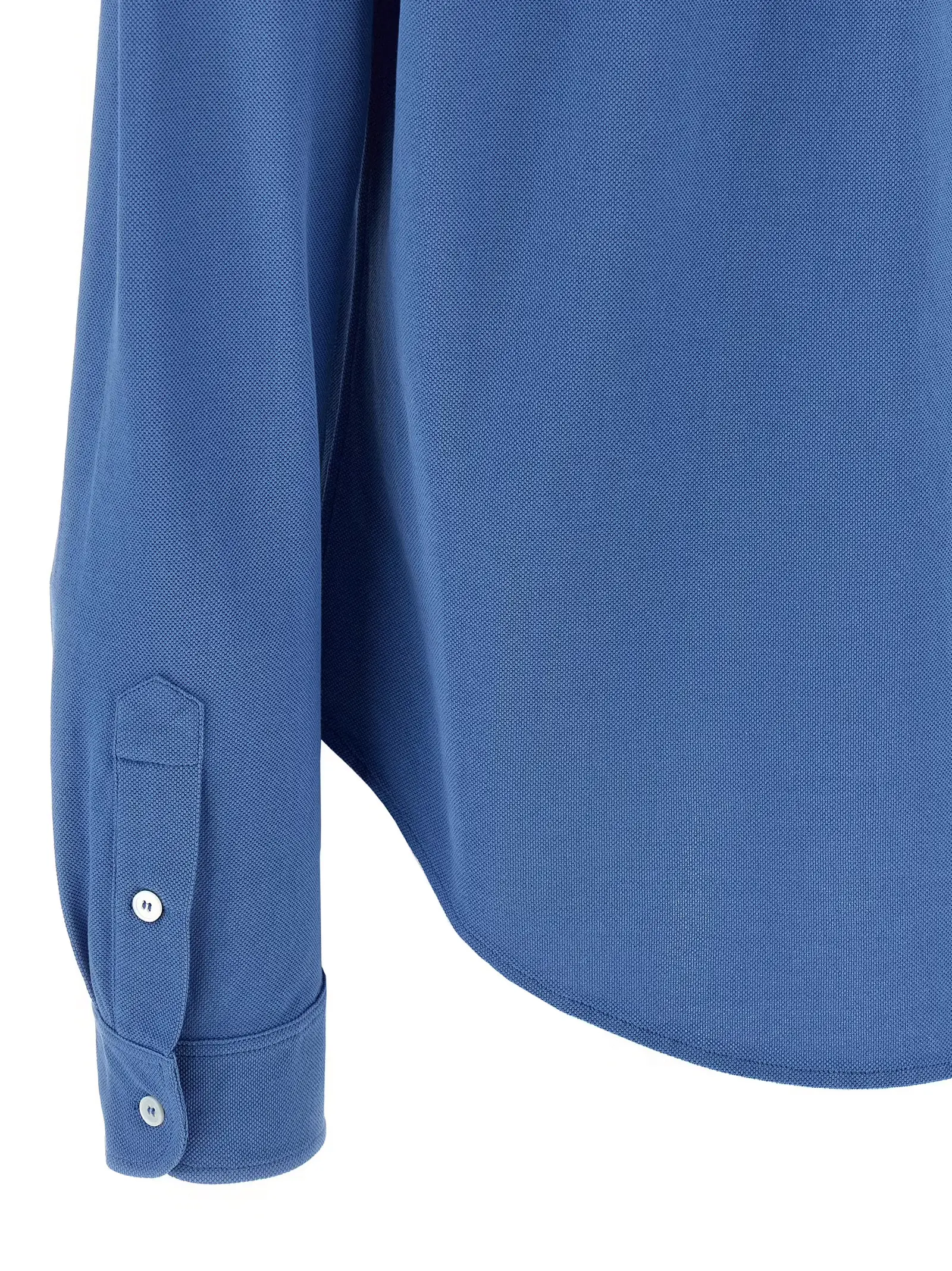 Сорочка піке з бавовни Miu Miu Блакитна 4 Piqué cotton shirt 100% cotton MIU MIU Light Blue