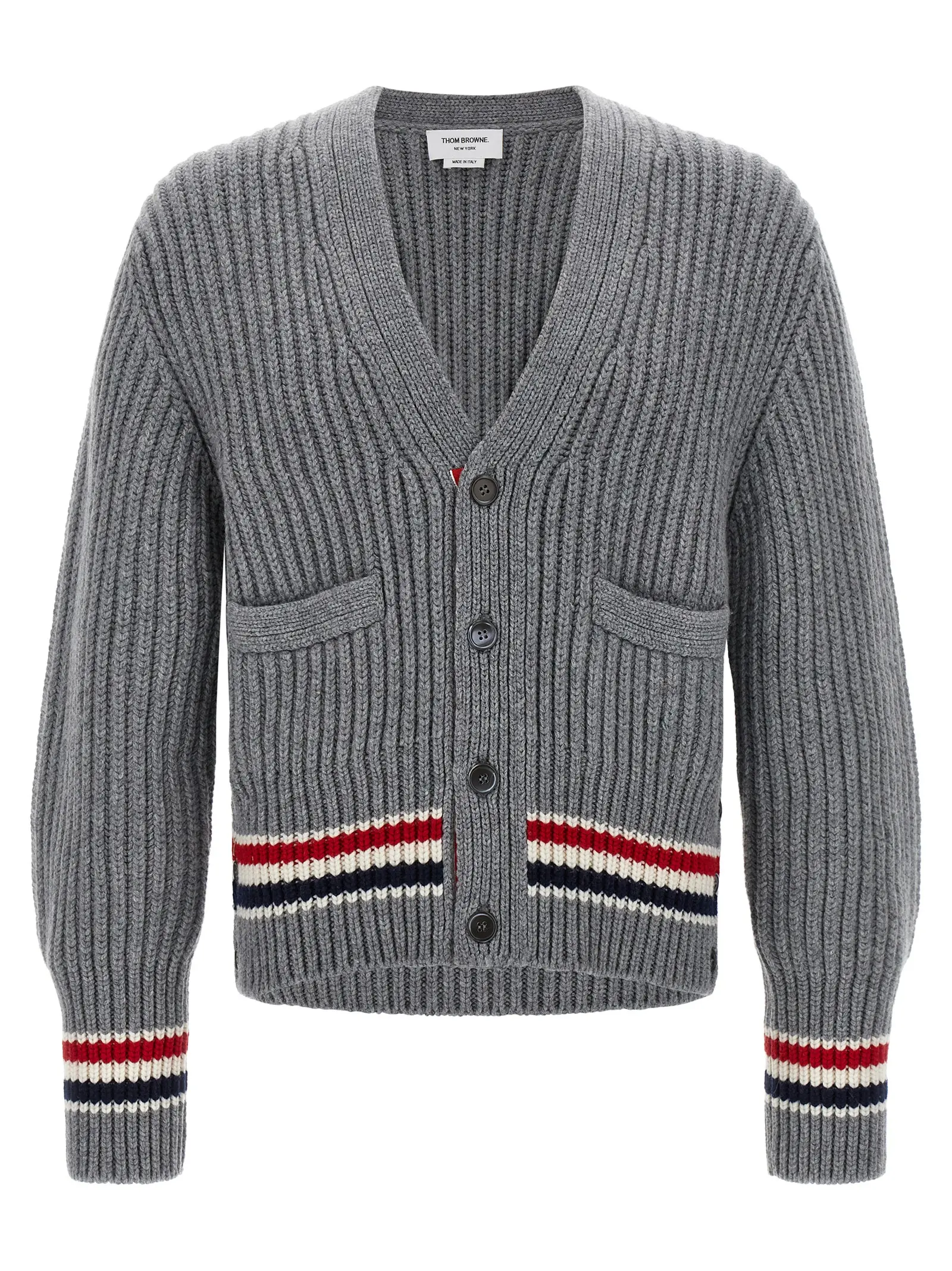 Кардиган Thom Browne RWB tape Сірий 1 RWB tape cardigan THOM BROWNE Gray