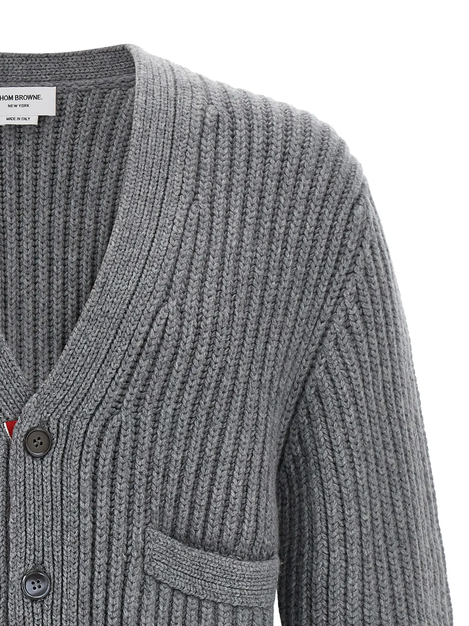 Кардиган Thom Browne RWB tape Сірий 3 RWB tape cardigan Man THOM BROWNE Gray