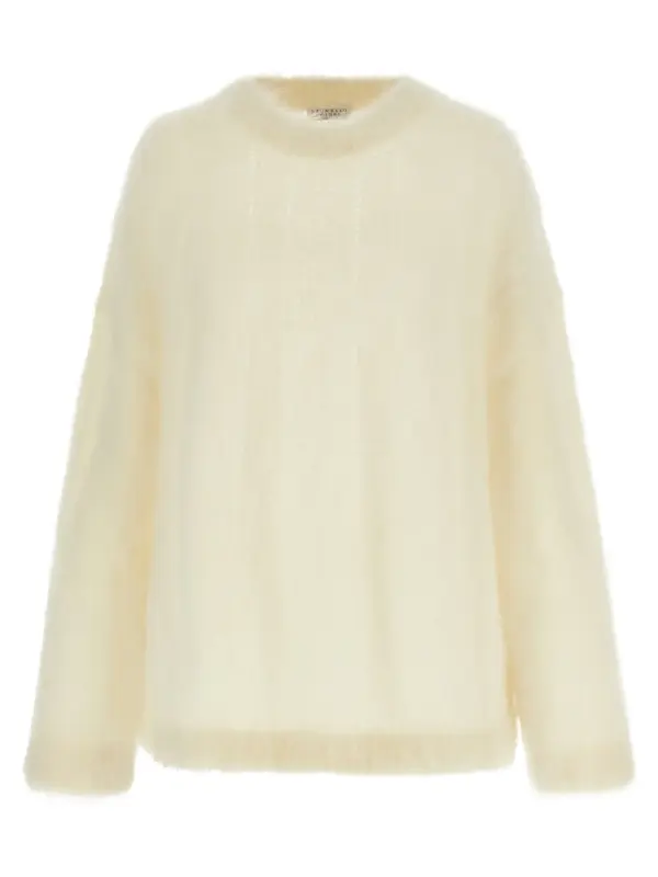 Mohair silk sweater BRUNELLO CUCINELLI White