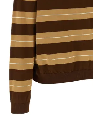 Striped knitted polo shirt 100% cotton MIU MIU Multicolor